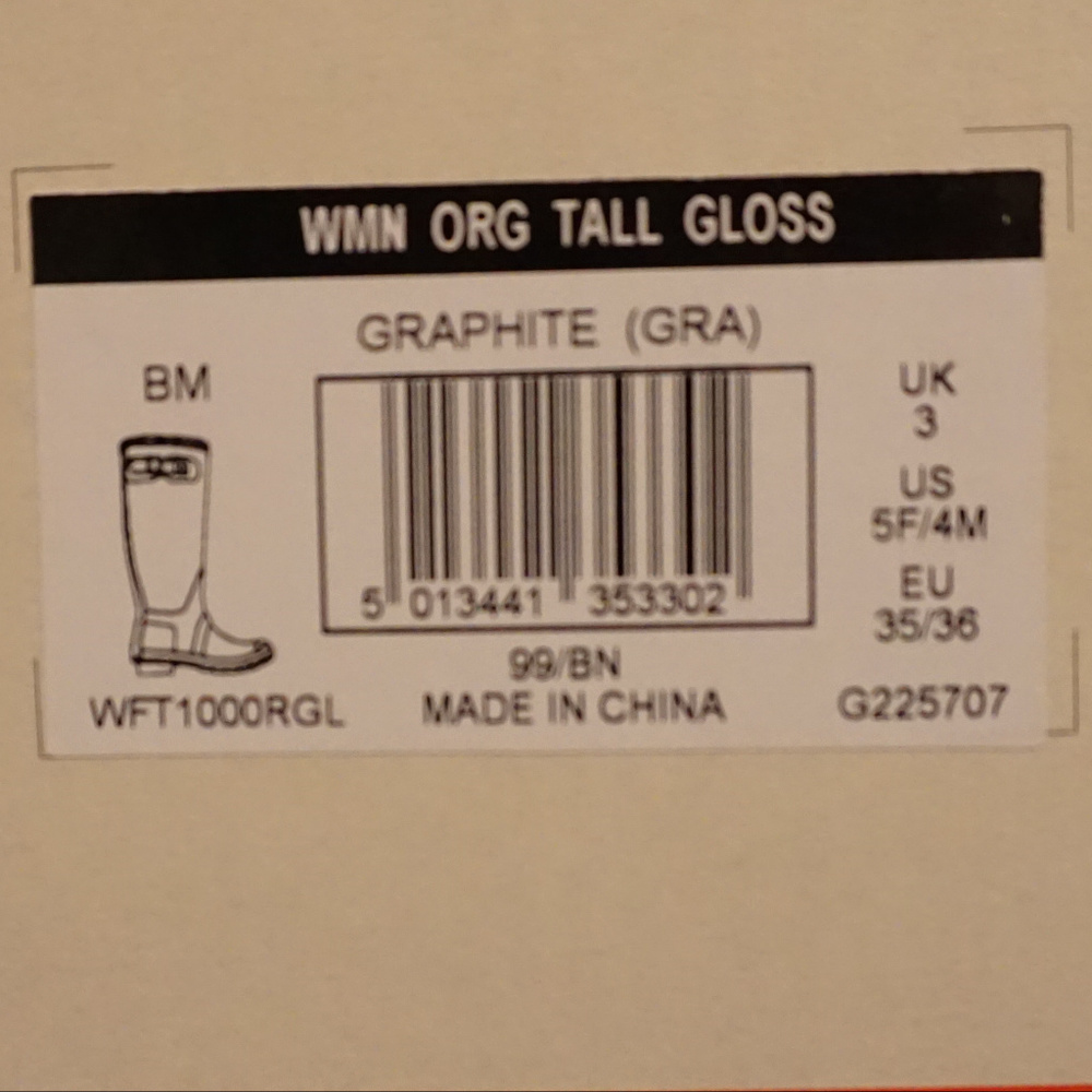 Hunter Original Tall Gloss Rain Boots (Graphite) - Picture 8 of 8